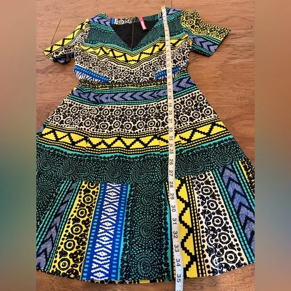 Anthropologie Plenty by Tracy Reese Boho Geometric Mini Dress Size 6 - Picture 6 of 7